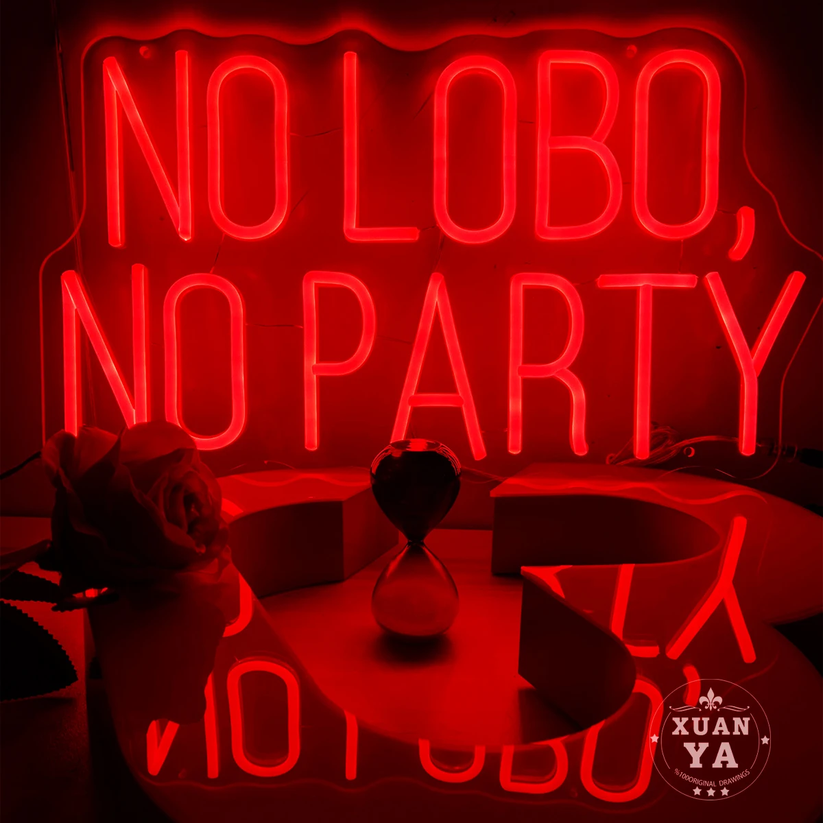 No Lobo NO PARTY neon na zamówienie na imprezę w klubie nocnym atmosfera neonowa sprawia, że impreza jest bardziej atrakcyjna