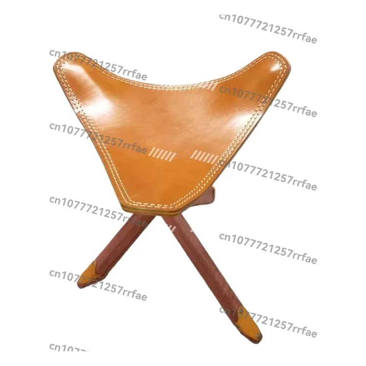 

Household Solid Wood Pony Folding Stool Outdoor Convenient Cowhide Folding Fishing Chair