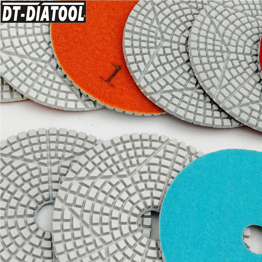 dt diatool 20 conjuntos etapas molhado diamante polimento almofadas para pedra granito marmore terrazzo dia100 mm disco de lixamento resina ligacao 01