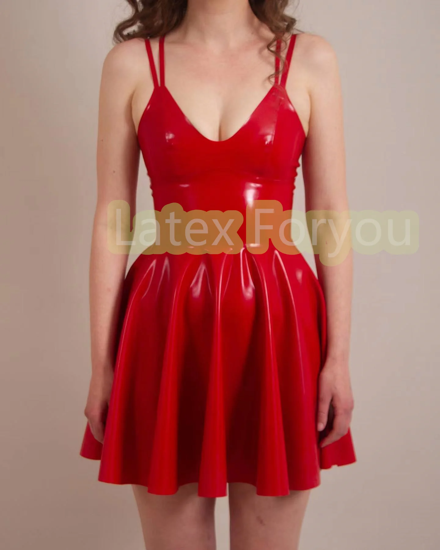 

Handmade 100% Natural Latex Suspender Skirt Latex Swing Dress Gift For Her Evening Dress Elegant Clubwear