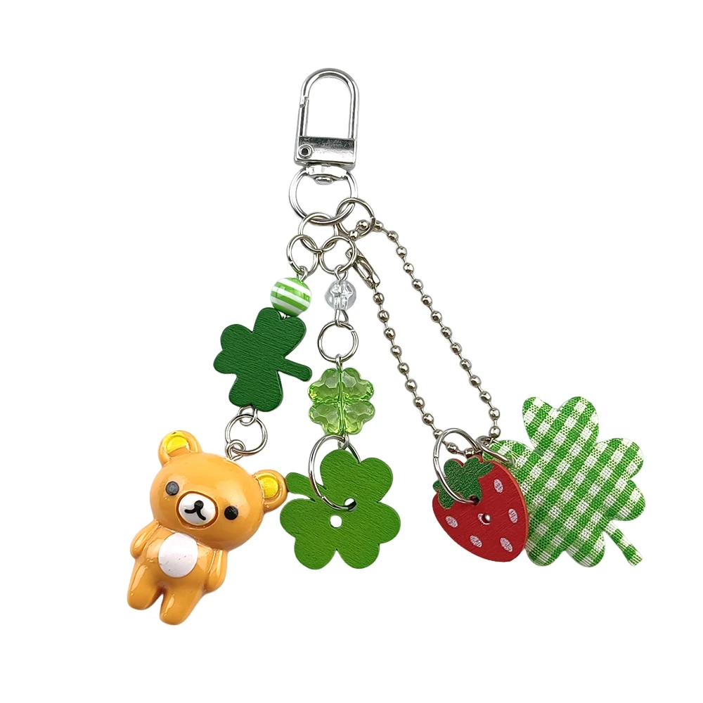 Kawaii Rilakkuma Bear Keyrings Doll Keychains Bag Clothing Puller Phone Camera Rope Necklace Accessories Pendants Gift