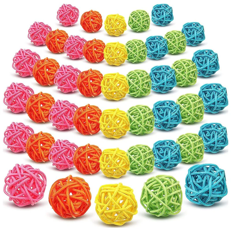 45Pcs Rattan Balls Color Decor Decorative Vase Filler Table Wedding Decoration for Baby Shower Birthday Party,1.6 Inch