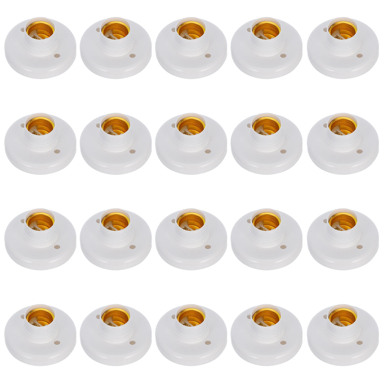 

20pcs E27 Screw Base Light Sockets High Power Led Spiral Holder Compatible Bulb Pp Material 220V Lamp Socket Tool Electrical