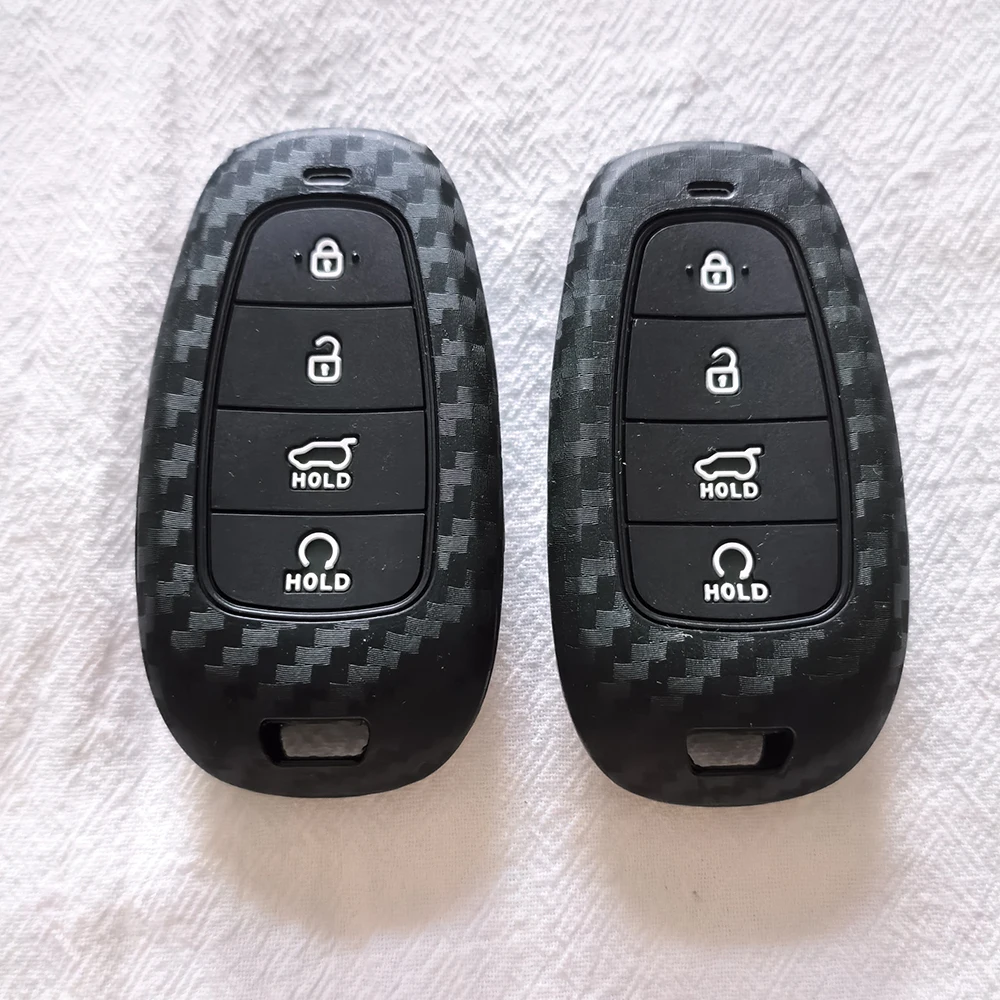 New Silicone Car Remote Key Case for Hyundai Tucson Solaris Sonata Hybrid NEXO NX4 Santafe Dn8 2020 2021 2022 Accessories Shell view 3