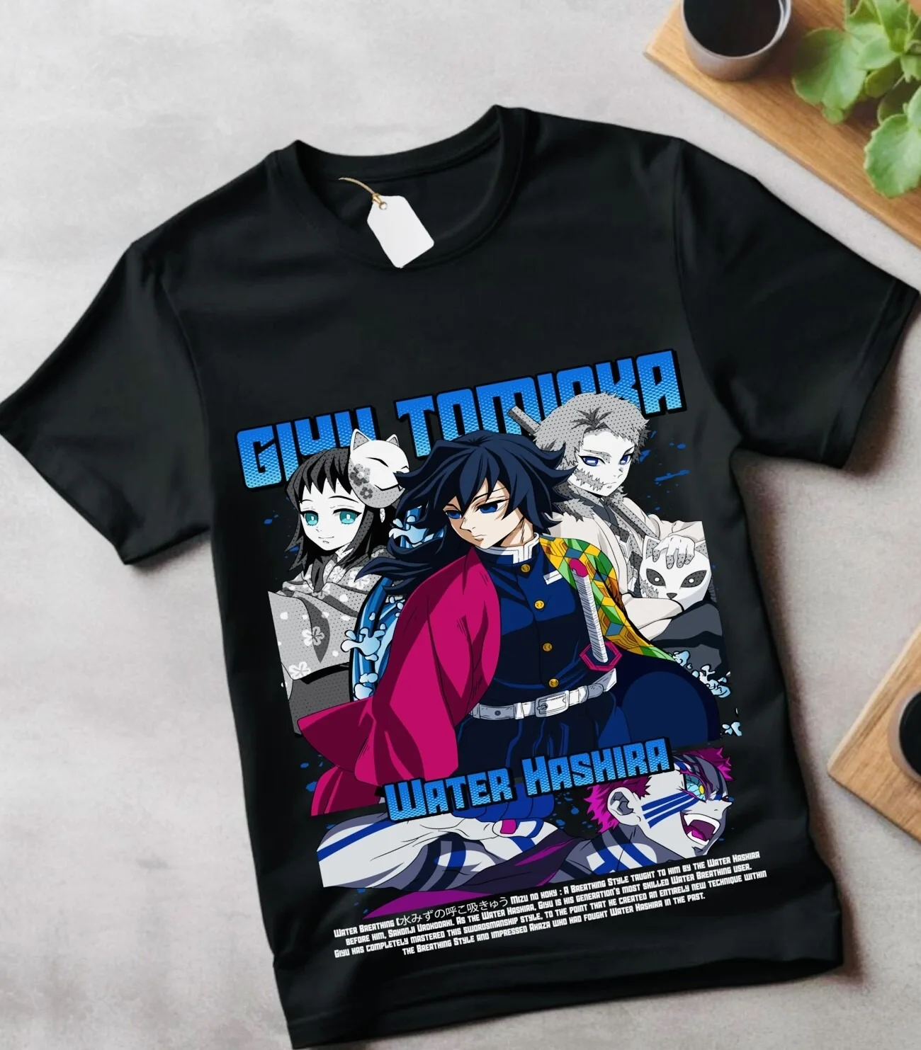 2026 Sommer Demon Slayer Anime Giyu Tomioka Bedrucktes lockeres Kurzarm-T-Shirt aus reiner Baumwolle für Kinder, Unisex, lässig, locker, Y2K