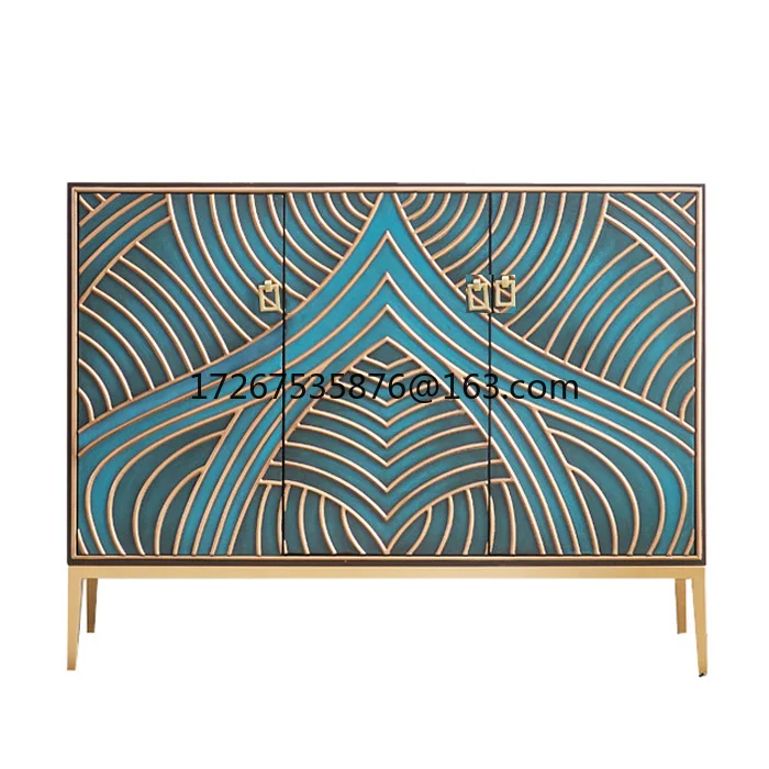 Scarpiera in legno massello con ingresso di lusso leggero, scarpiera di grande capacità, armadio laterale per sala da pranzo, soggiorno domestico