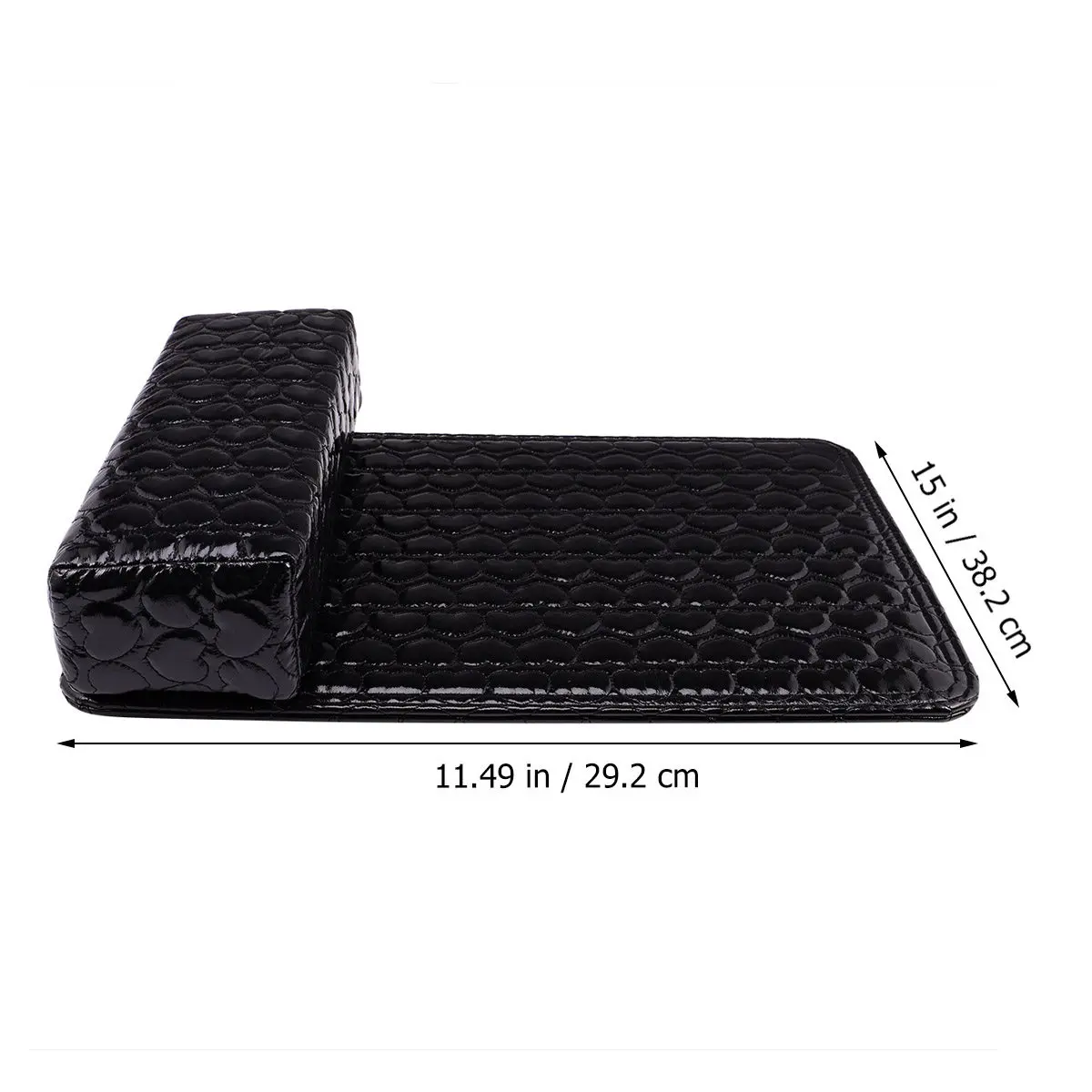 1Set Hand Cushion Manicure Rest Pad PU Black Heart Pattern Wrist Support Nail Art Tool Comfortable Salon Decoration