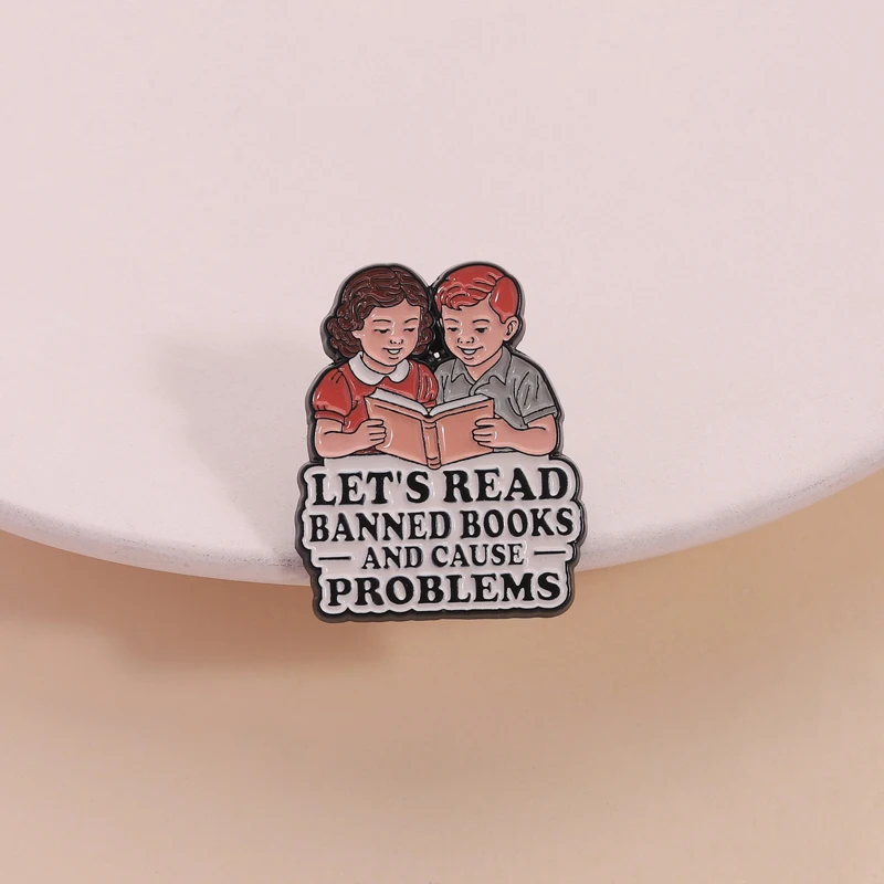 Bookworm Collection Enamel Pins Magic Fantasy Book Romantic Reader Lets Read Banned Books Brooches Lapel Badge Jewelry Gifts