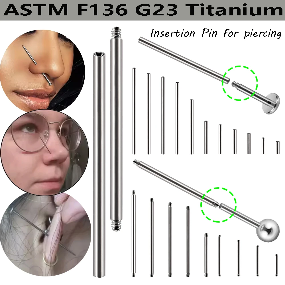 1PC 14/16/20G G23 Titanium External&Internal Thread Taper Pin for Ear Lip Nose Piercing Tool Helix Ear Piercing Body Jewelry