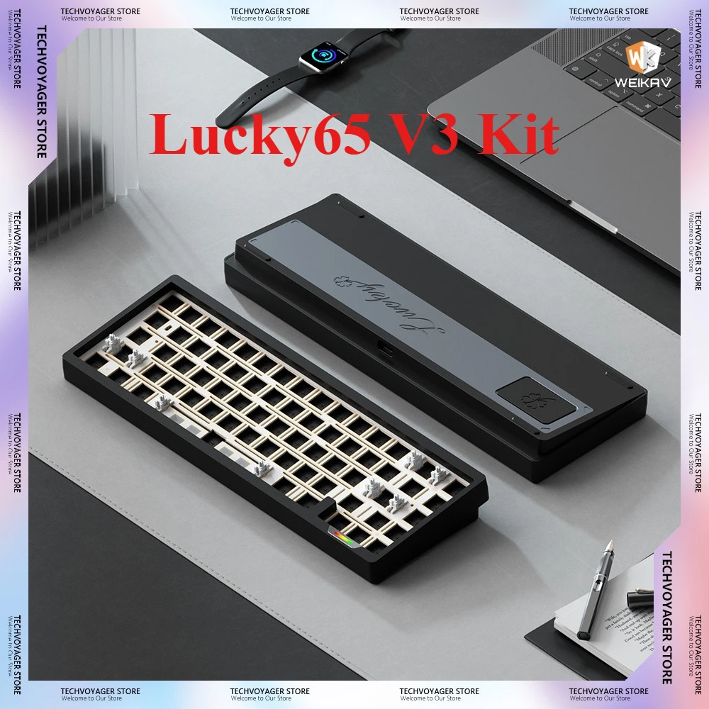 

Weikav Lucky65 V3 Mechanical Keyboard Kits Aluminium Alloy Custom Wireless Tri-Mode Gaming Keyboard Kit PC E-Sports Accessories