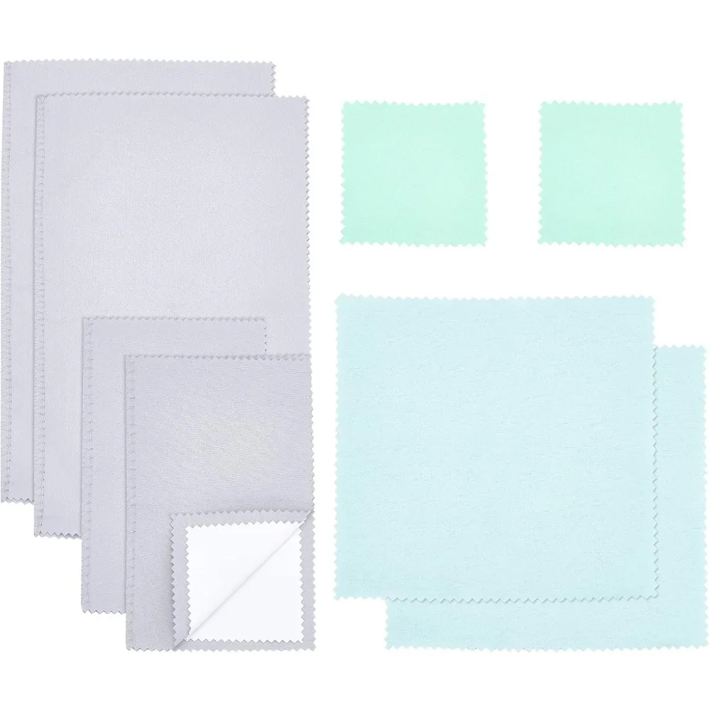 

8 Pcs Jewelry Polishing Cleaning Cloths 4 Styles Polishing Cloth Anti-Tarnish Large Jewelry Cleaning Cloths