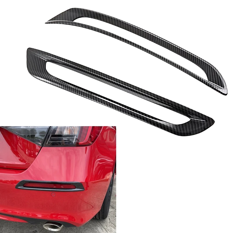 For Honda Civic 11Th Generation 2021-2022 Carbon Fiber Rear Fog Light Lamp Cover Trim Foglight Bezel Decoration Frame