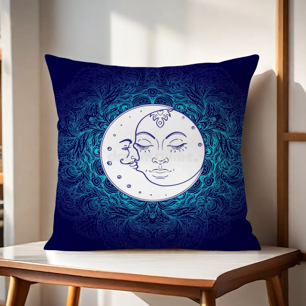 Psychedelic Sun Moon Mandala pillow cover Sofa living Printing Decoration Room Home Office Coffee Shop Car Nordic Simplicity C