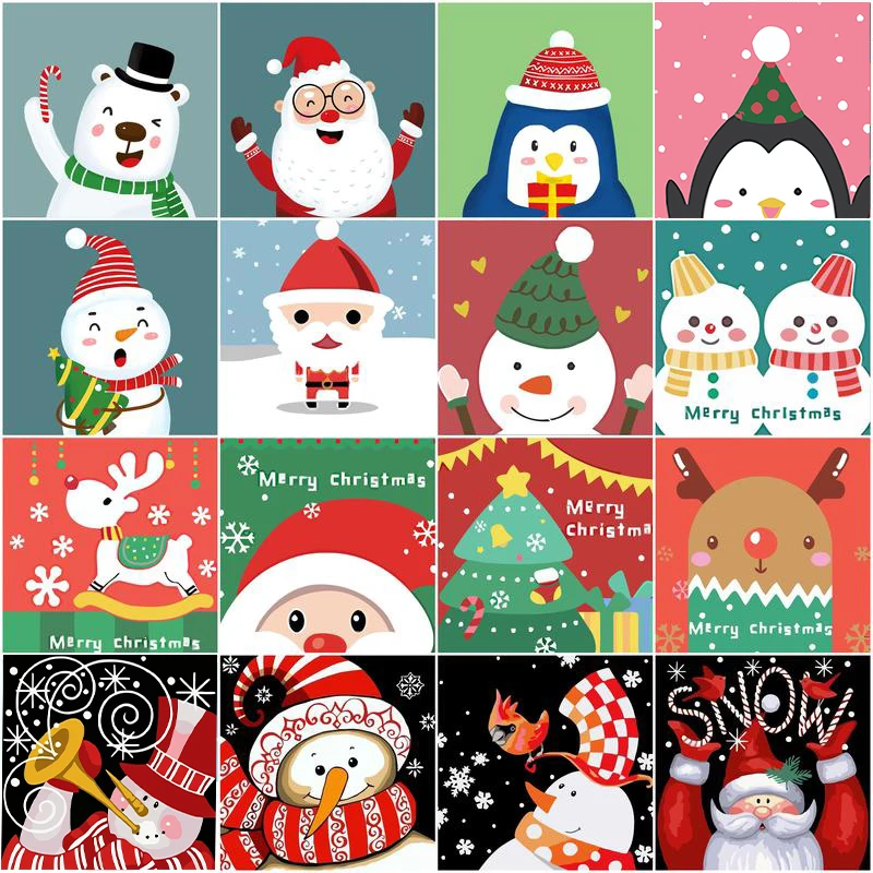 

GATYZTORY DIY Painting By Number Santa Claus Hand Painted Paintings Art Drawing On Canvas Gift Pictures By Numbers Kits Home Dec