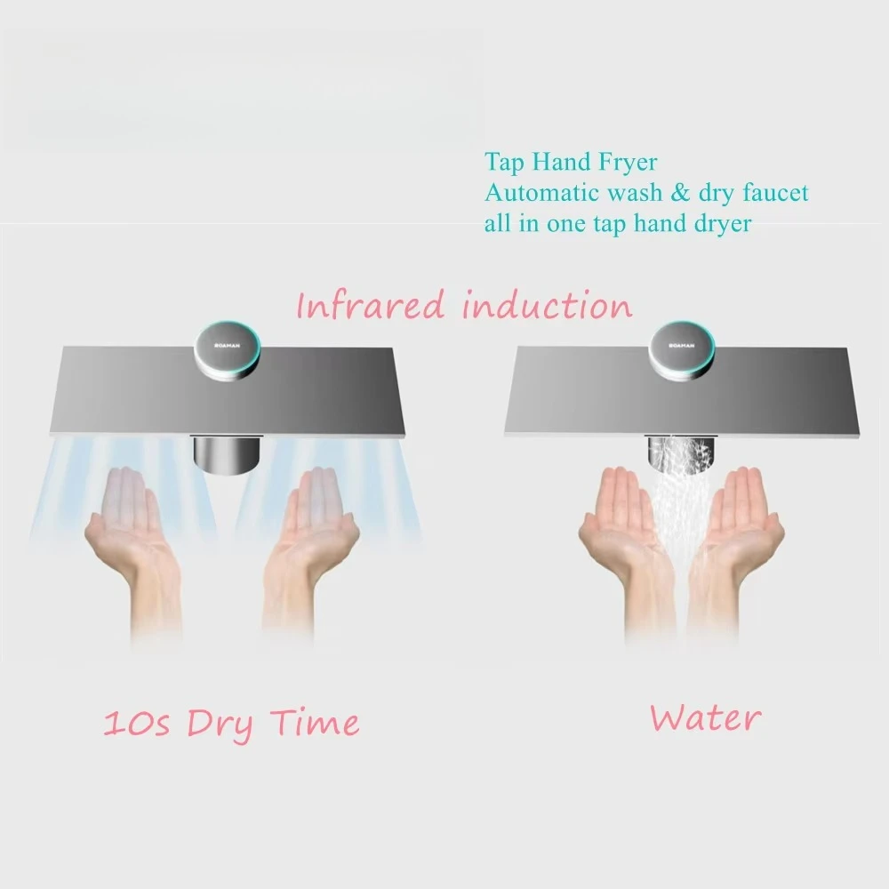 Tap Hand Dryer Automatic Wash and Dry All in One Tap Hand Dryer for Toilet Faucet, ultra Thin No Space Waste