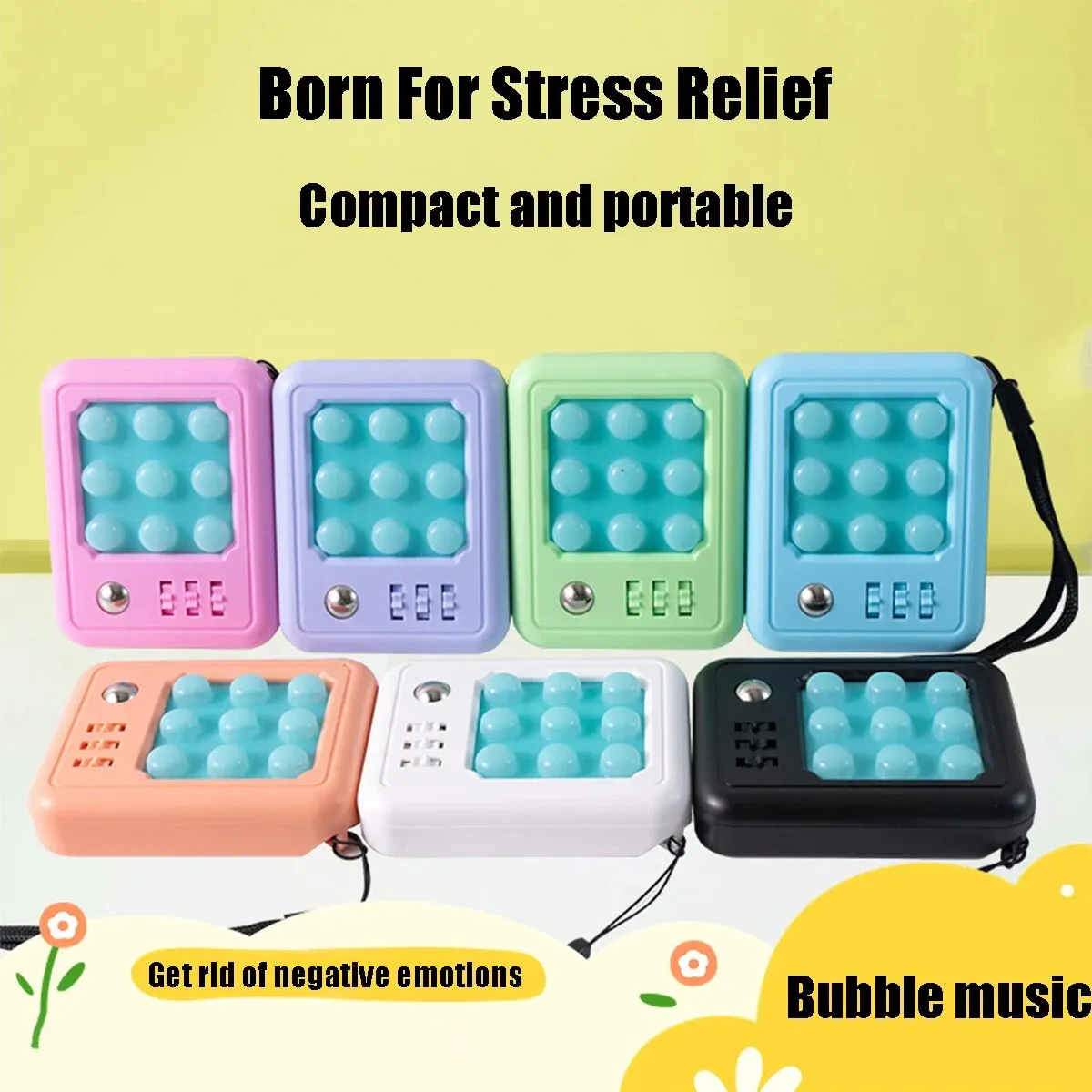 1Pc Random Ball Gear Pinching Music Squeeze Bubbles Decompression Toys Relieve Stress and Release Sound