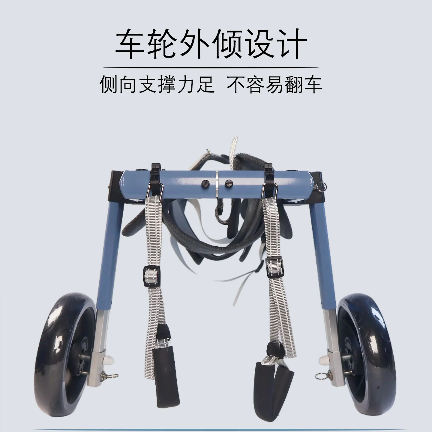 Foldable & No-Assembly Dog Wheelchair for Medium-Large Pets, Adjustable Hind Leg Support Cart for Disabled & Paralyzed Dogs