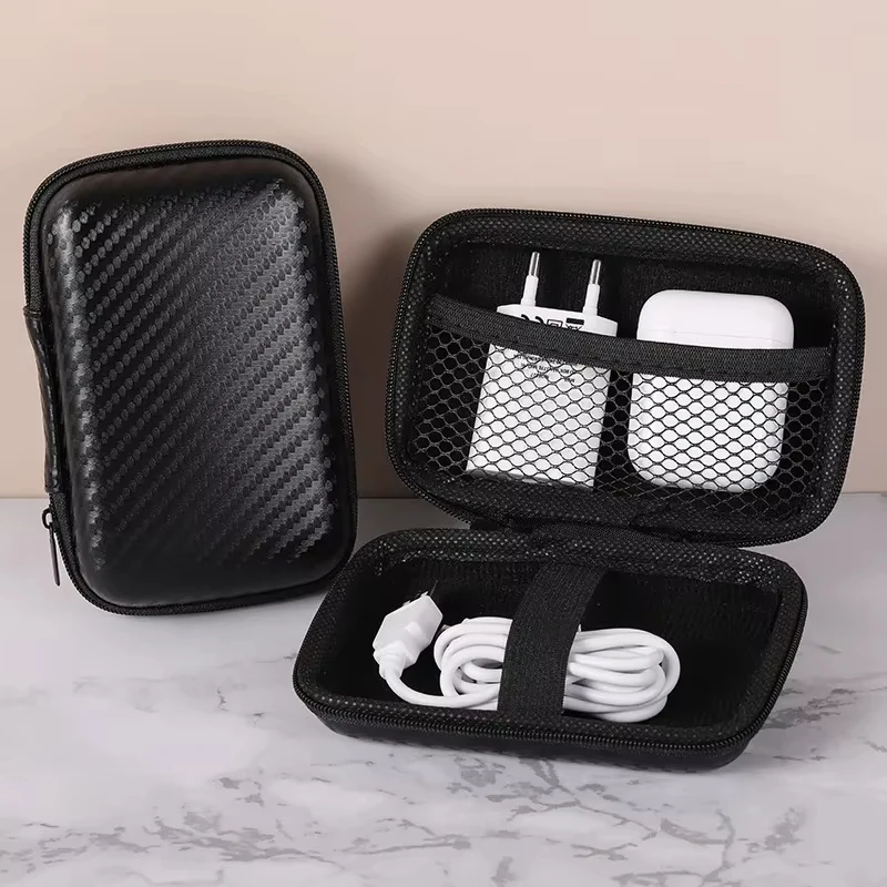 Portable EVA Phone Charger Shaver U Disk Zipper Bag Protection Case Hard Disk Data Cable Headphone Storage Pocket Pouch