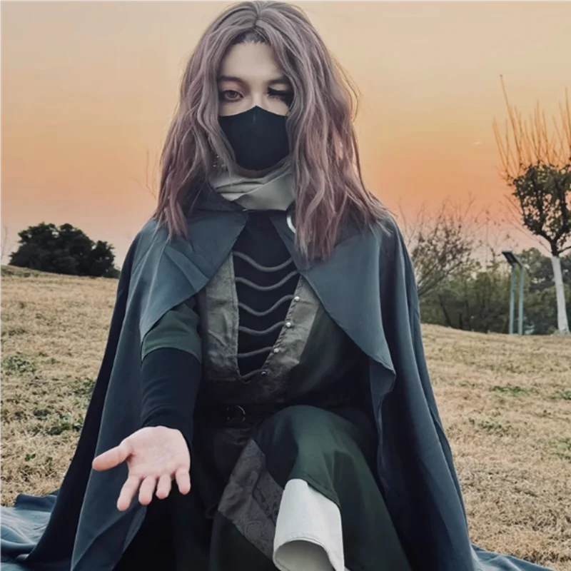 

Game M-elina Cosplay Costume Women Hooded Cloak Dress Witch Outfits Halloween Carnival Party Stage Performese Clothes