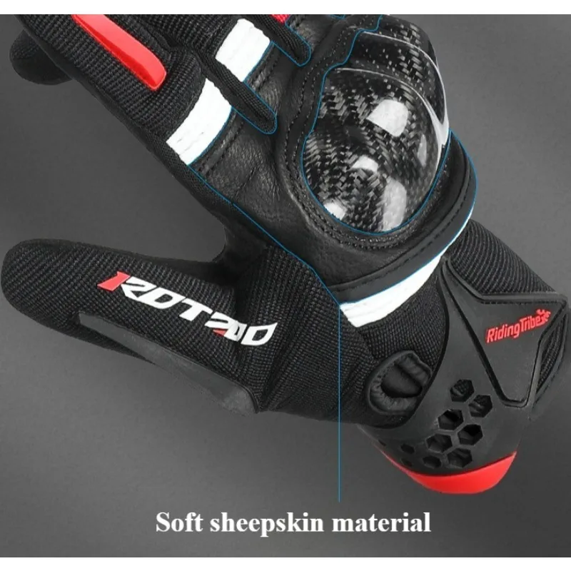 Motorcycle Riding Gloves Four Season Windproof Touch Screen Gloves Outdoor Climbing Carbon Fiber Full Finger Anti Fall Gloves