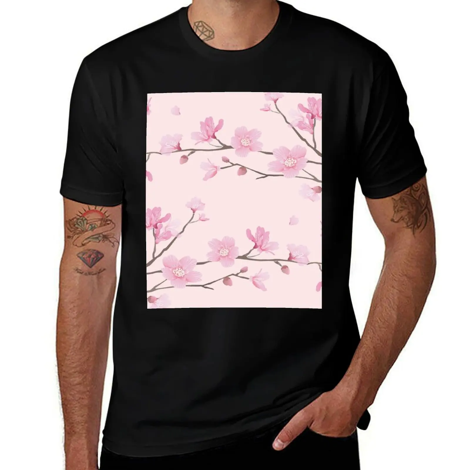 

Cherry Blossom flower plant - Pink T-Shirt cotton t shirt pack t shirt for man 100 percent cotton