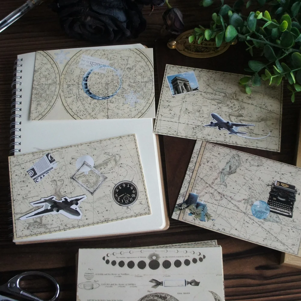 

15pcs Old Time Map Design As Post Card Gift Greeting Gift Card Party Invitation Scrapbooking Use