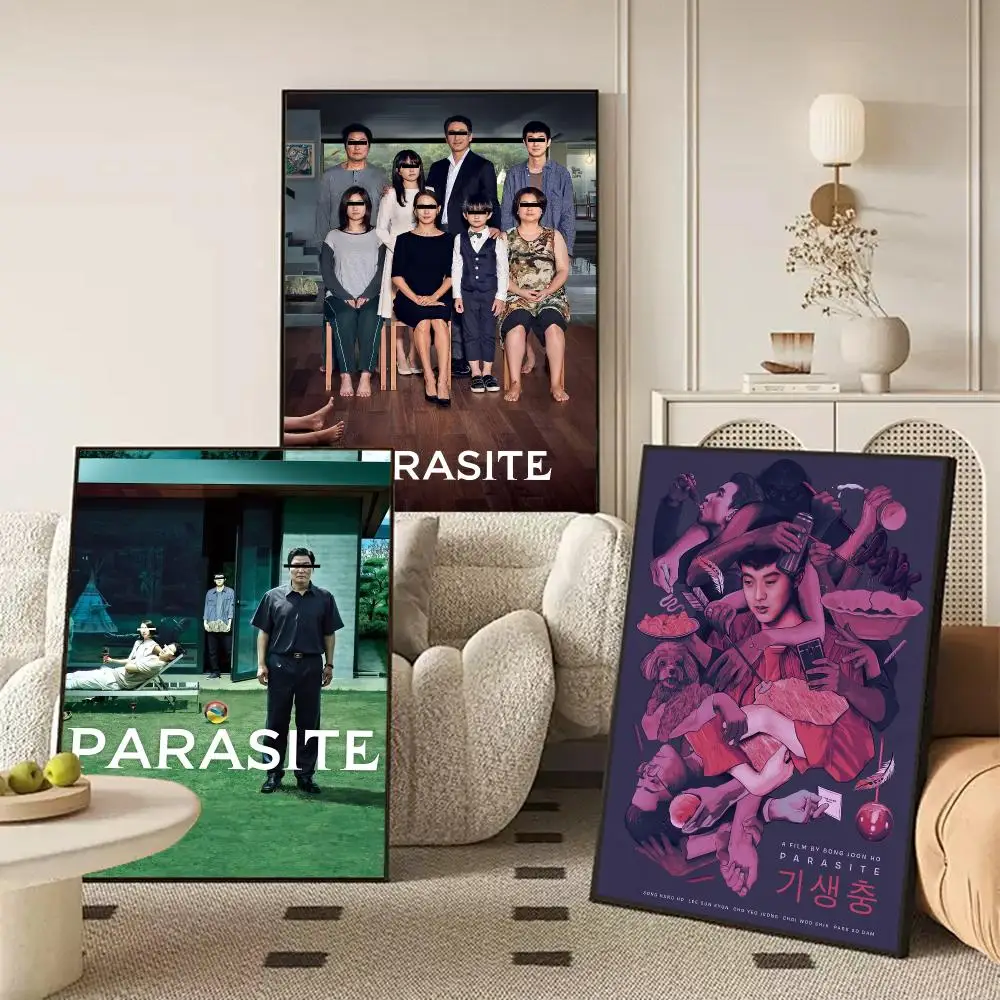 Parasite Korean Movie Poster Self Adhesive Wall Stickers Removable Room Decor Aesthetic Space Murals Fancy Gift