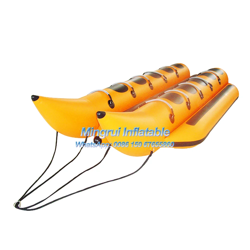 Inflatable Yellow Banana Boat, Water Park Games, Flying Fish, Towable Tube, 8 Seat, Hot Sale