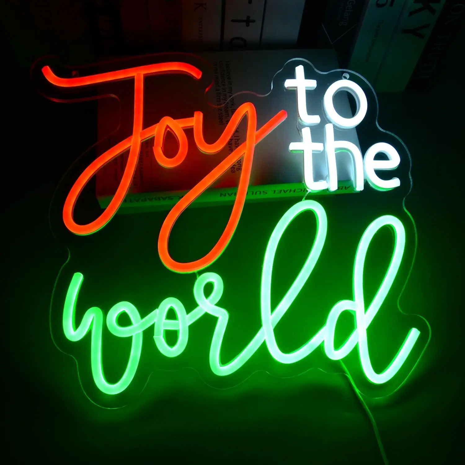 Joy to the World Neon Sign USB Dimmable LED Neon Light for Thanksgiving New Year's Day Xmas Party Countdown Party Decor