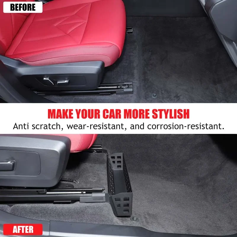 

1Pcs Aluminum alloy black For BMW X3 G45 2025+ car storage basket under passenger seat car interior modification accessories