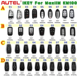 Autel IKEY najnowsza seria uniwersalny zdalny inteligentny klucz używany z programatorem kluczy KM100 IM508 dla BMW/Hyundai/Nissan/Chryslers/Ford