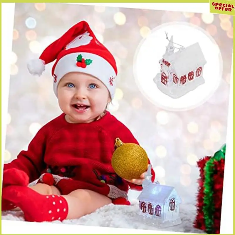 

A34R светящиеся рождественские снежные домики светодиодный дом рождественские елки подвесные украшения украшения Casa фигурки настольный рождественский дом grudzień