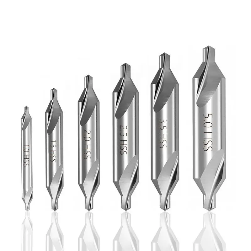 HSS Zentrierbohrer-Set 1,0/1,5/2,0/2,5/3,5/5/6mm Senkerbohrer 60 Grad TiN-beschichtet Kombinierte Zentrierbohrer für Metall – Detail 5
