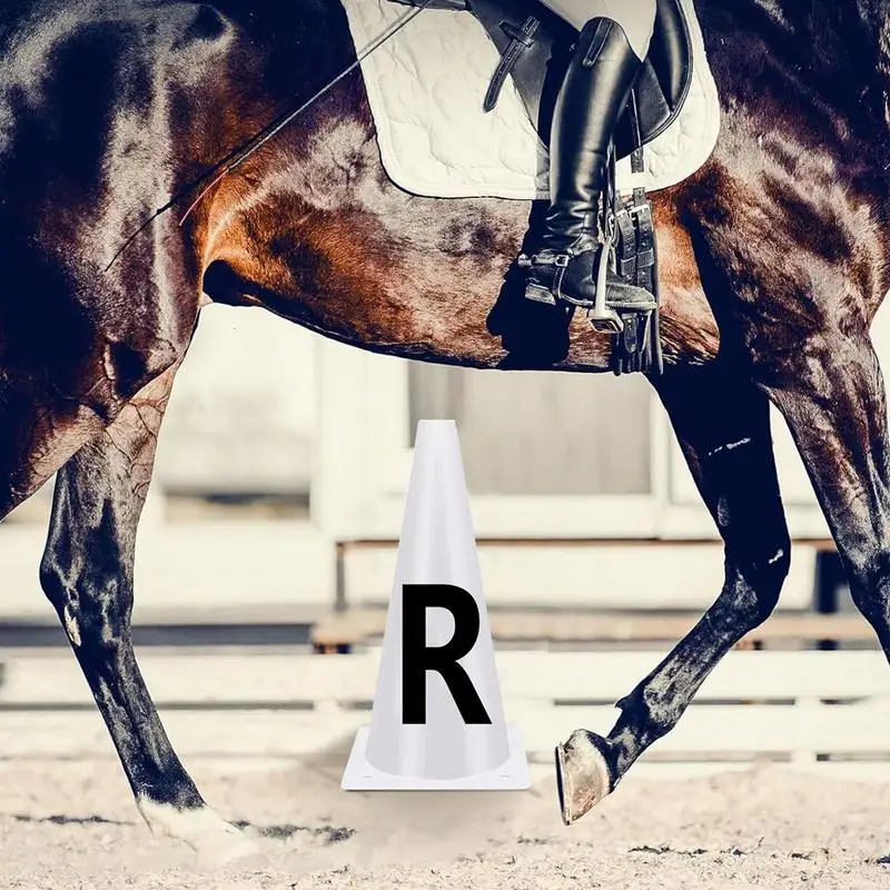 Horse Training Equipment Portable White Dressage Letter Cone Set Horse Training Equipment Stackable Sports Training Cone