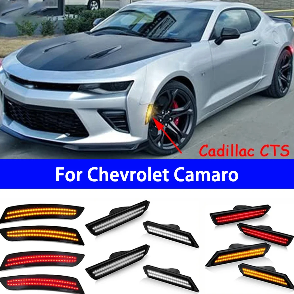 

Suitable for Chevrolet Camaro Car Front and Rear Bumper Side Lights/Cadillac CTS ATS Lights LED Side Marker Lights