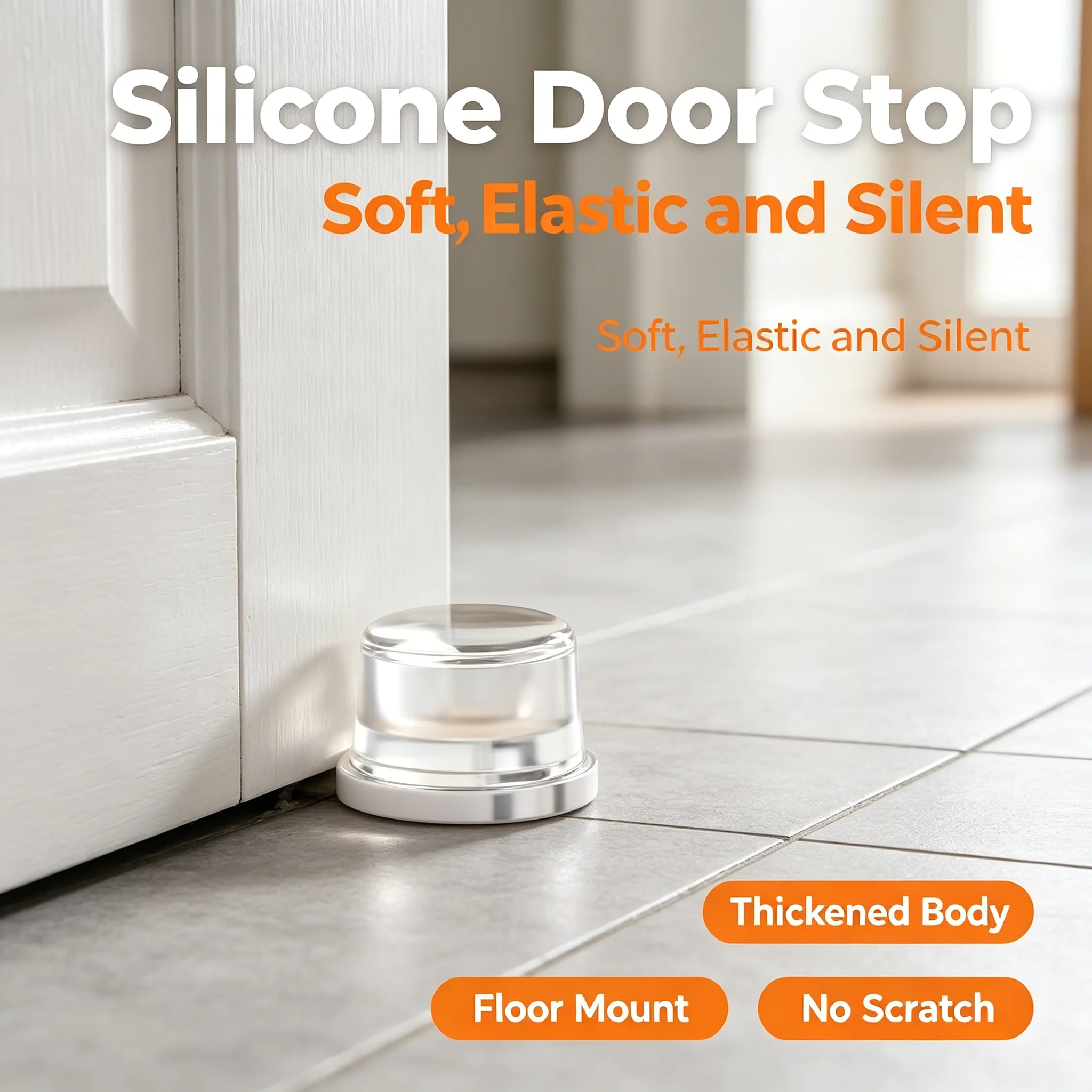 Wall Protection Muffler Silicone Gel Door Bumper Transparent Non‑slip Floor Door Stops Furniture Protector Pad