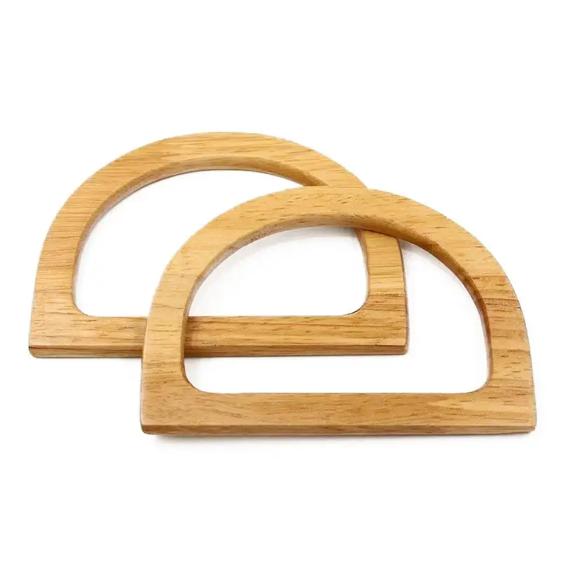 1 Stück Holz-Halbkreis-D-förmiger Taschengriff, Gehäkelte Taschengriffe, Ersatz für DIY-Handtaschen, Geldbörsen, Gepäck, Handgefertigter Griff – Detail 6