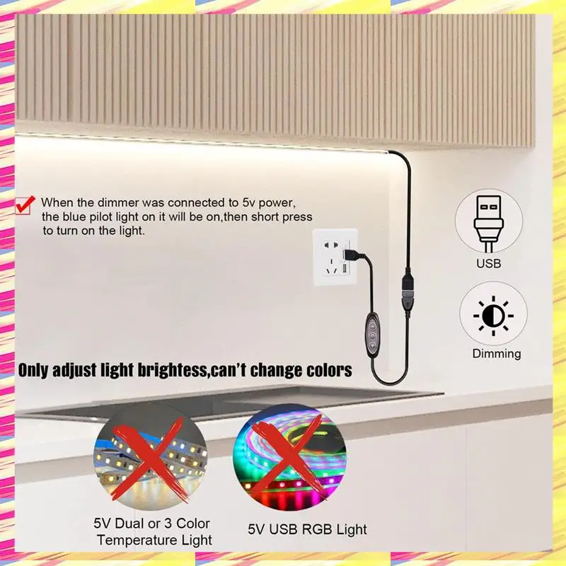 ABJJ Dimmer Switches For Led Lights Dimmer Light Switch Led 5V USB LED Dimmer Switch,