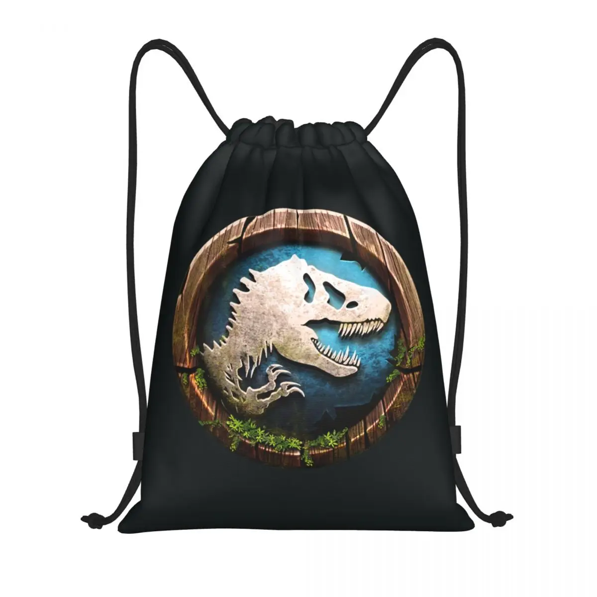 

Dinosaur World Jurassics Parks Drawstring Backpack Women Men Sport Gym Sackpack Portable Training Bag Sack