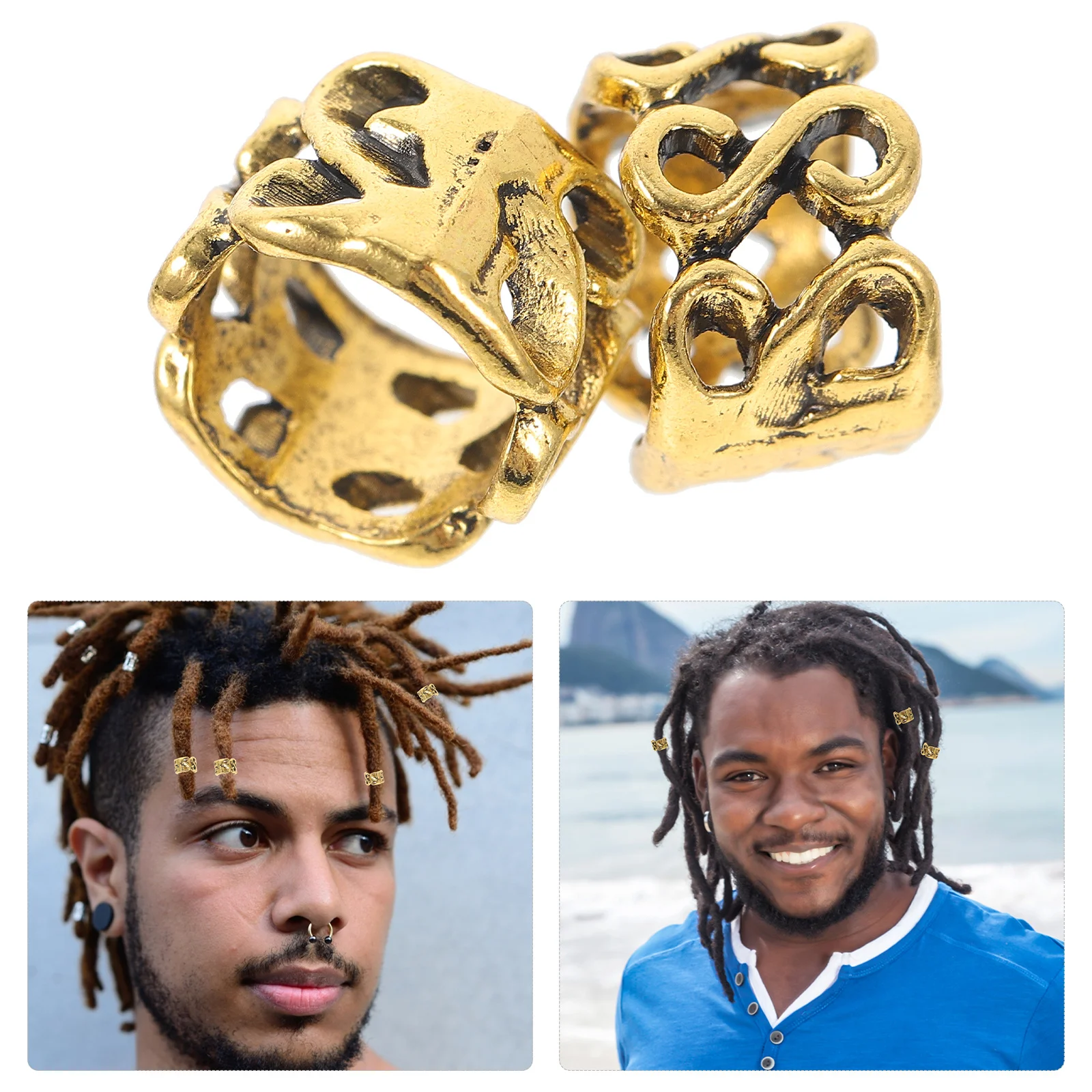 

20pcs Retro Clips Accessories Braids Rings Dreadlocks Cuffs For Hair Beard Braid Styling Wedding Party Prom Decor Hair