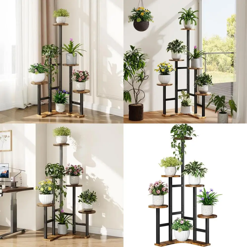 

Plant Stand Indoor, 6 Tiered Plant Shel lower Stand or Multiple Plants, Plant Shelves Organizer Rack or Living Room, Balcony, Pa