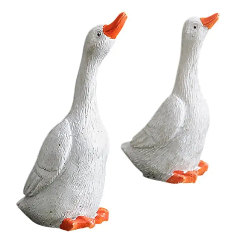 Duck Statues Succulent Potted Garden Farm Animal Simulation Model Statue Toy Duck Figurine Sculpture Indoor Home Decoration