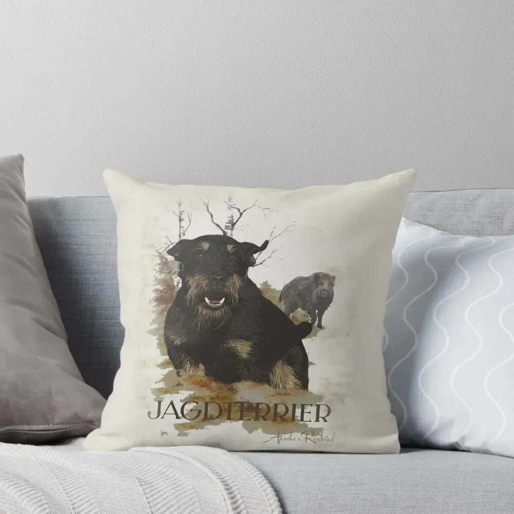 

Jagdterrier Apache, hunting boar Throw Pillow Covers For Sofas Pillows Aesthetic pillow