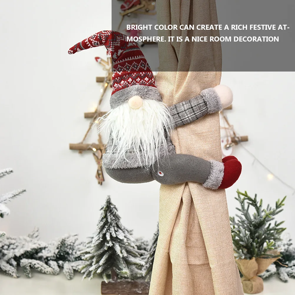 

2Pcs Christmas Curtain Buckle Festive Decoration Lovely Elements Bright Decor Xmas Curtain Buckle