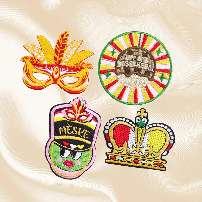 Set Carnival Oeteldonk Emblem Embroidered Patch On Clothes Jackets DIY Netherland Small Frog Iron On Patches For Clothing Decor