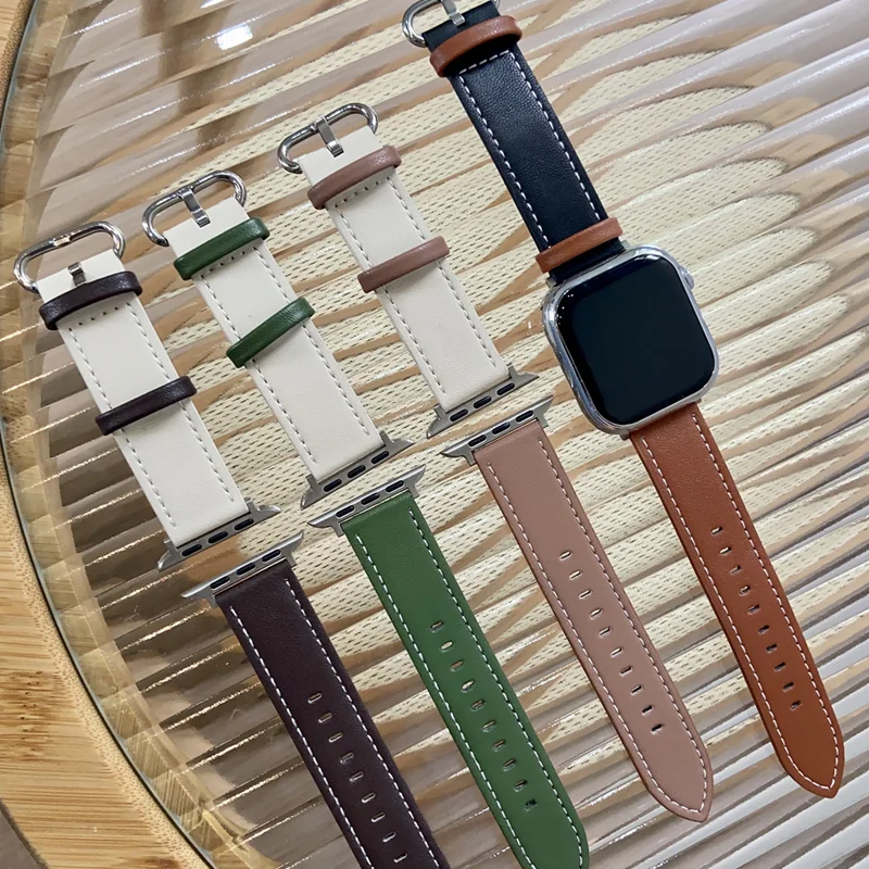 

Retro Straps For Apple Watch Ultra 49mm 41mm 45mm correa 38mm 40mm Leather bracelet for iwatch serie 8 7 6 5 4 3 SE 42/44mm Band