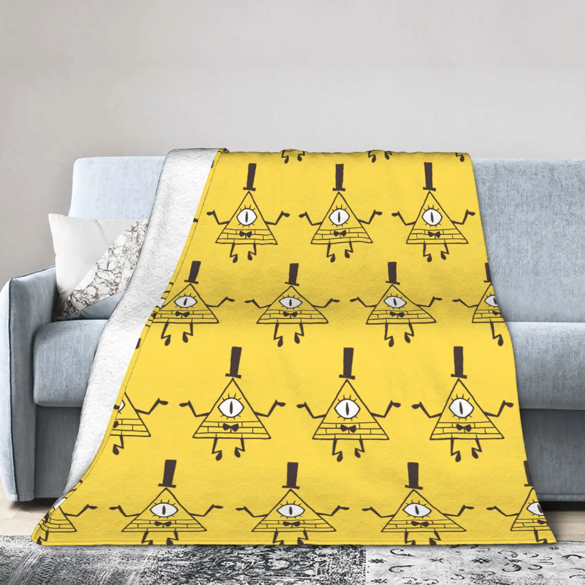 Bill Cipher Gravitys Falls Blanket Velvet Textile Decor  Portable Warm Throw Blanket for Bed Office Bedding Throws
