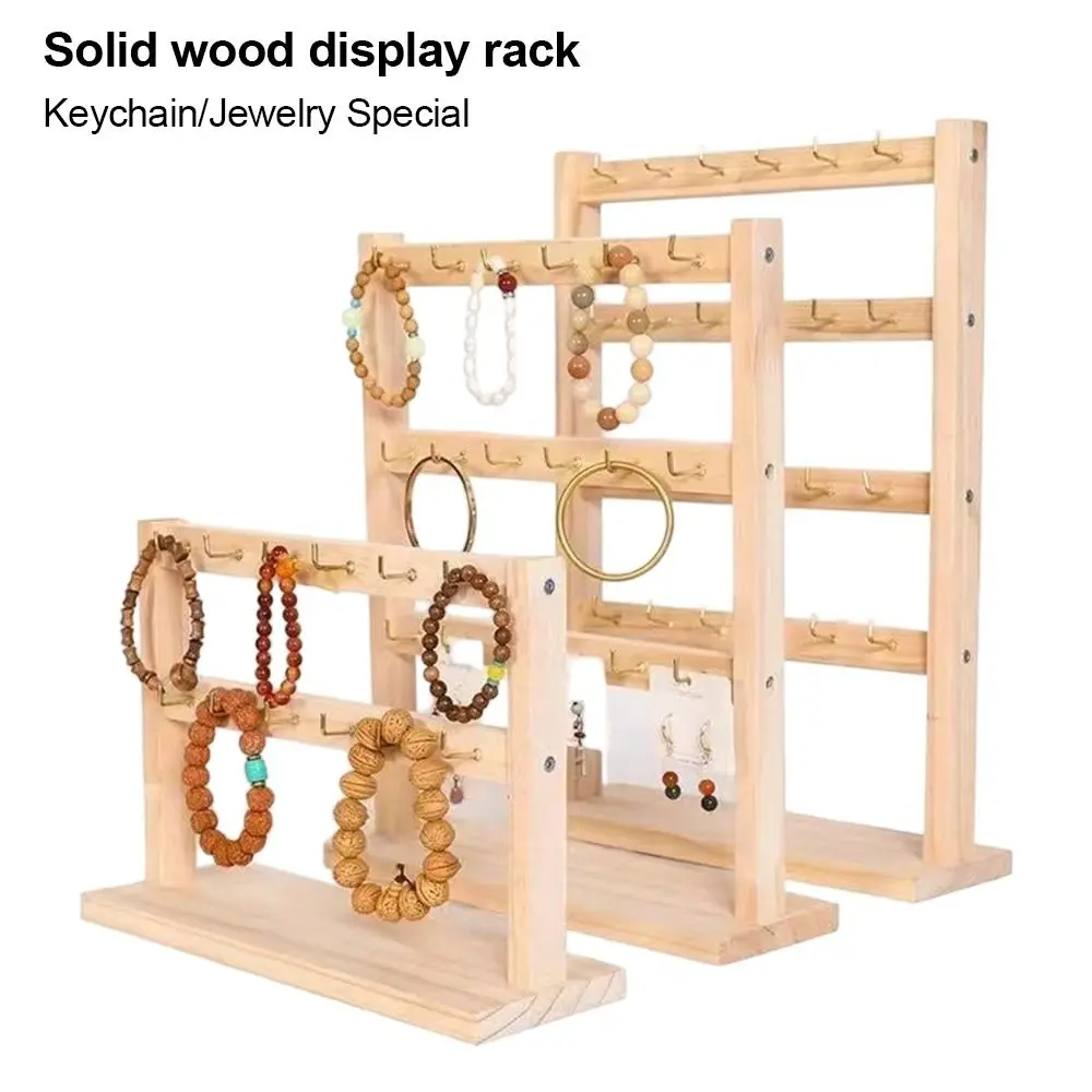 Wooden Bracelets Display Rack Jewelry Storage Spacious Jewelry Holder Display Aesthetic Practical Bracelets Organizer
