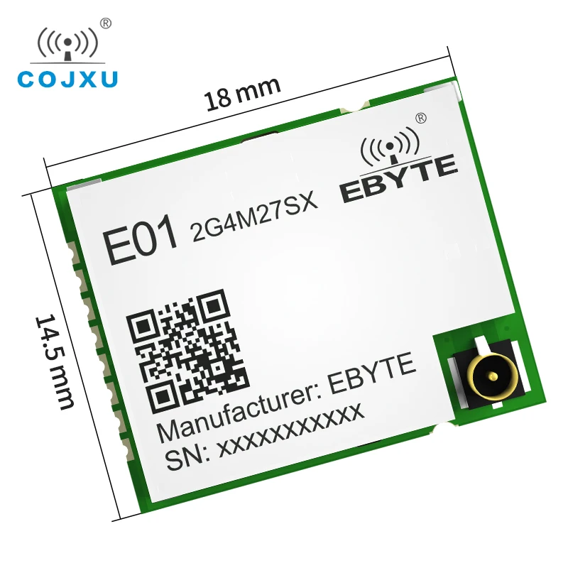 Nordic nRF24L01P 2.4GHz cojxu E01-2G4M27SX 27dBm 500mw 2200m Range PCB Antenna SMD SPI RF Wireless Module PEX RF Interface