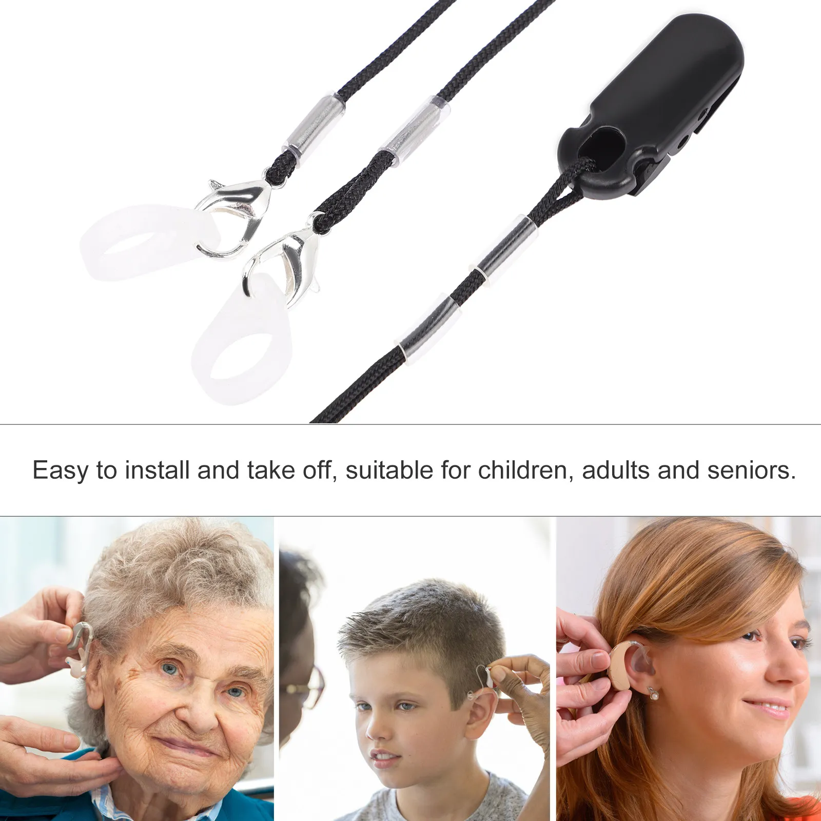 

3pcs Anti-Lost Lanyard For Adults Kids Seniors Lightweight Durable Abs Nylon Retainer Cord Portable Hearing